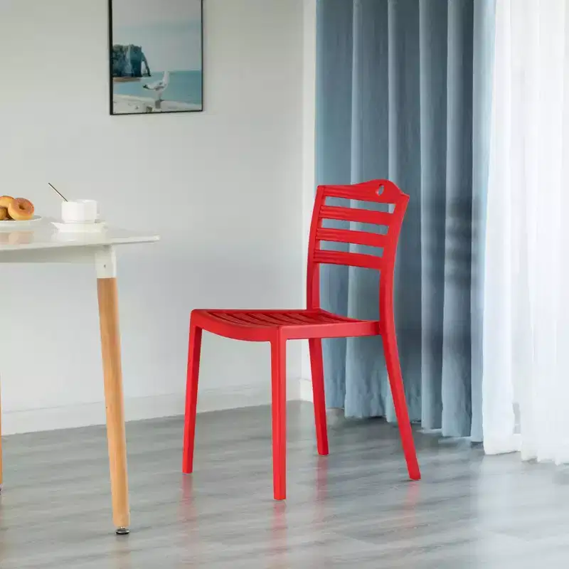 Fabulaxe Modern Plastic Dining Chair with Ladderback Design