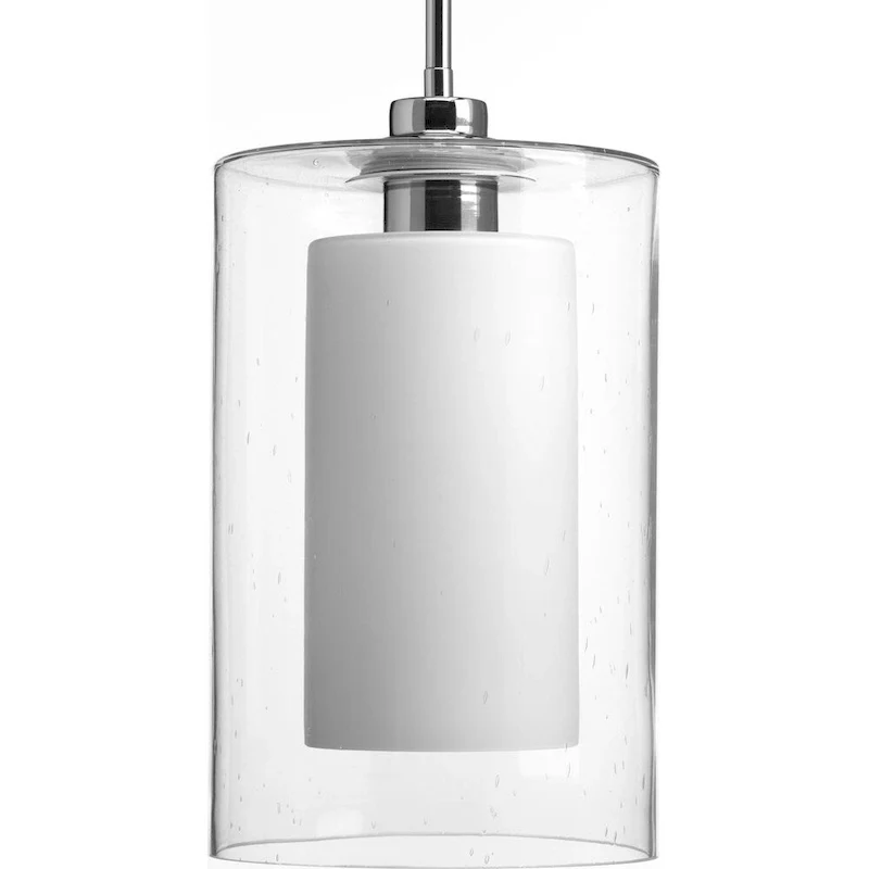 Double Glass Brushed Nickel LED Single-light Pendant - N/A