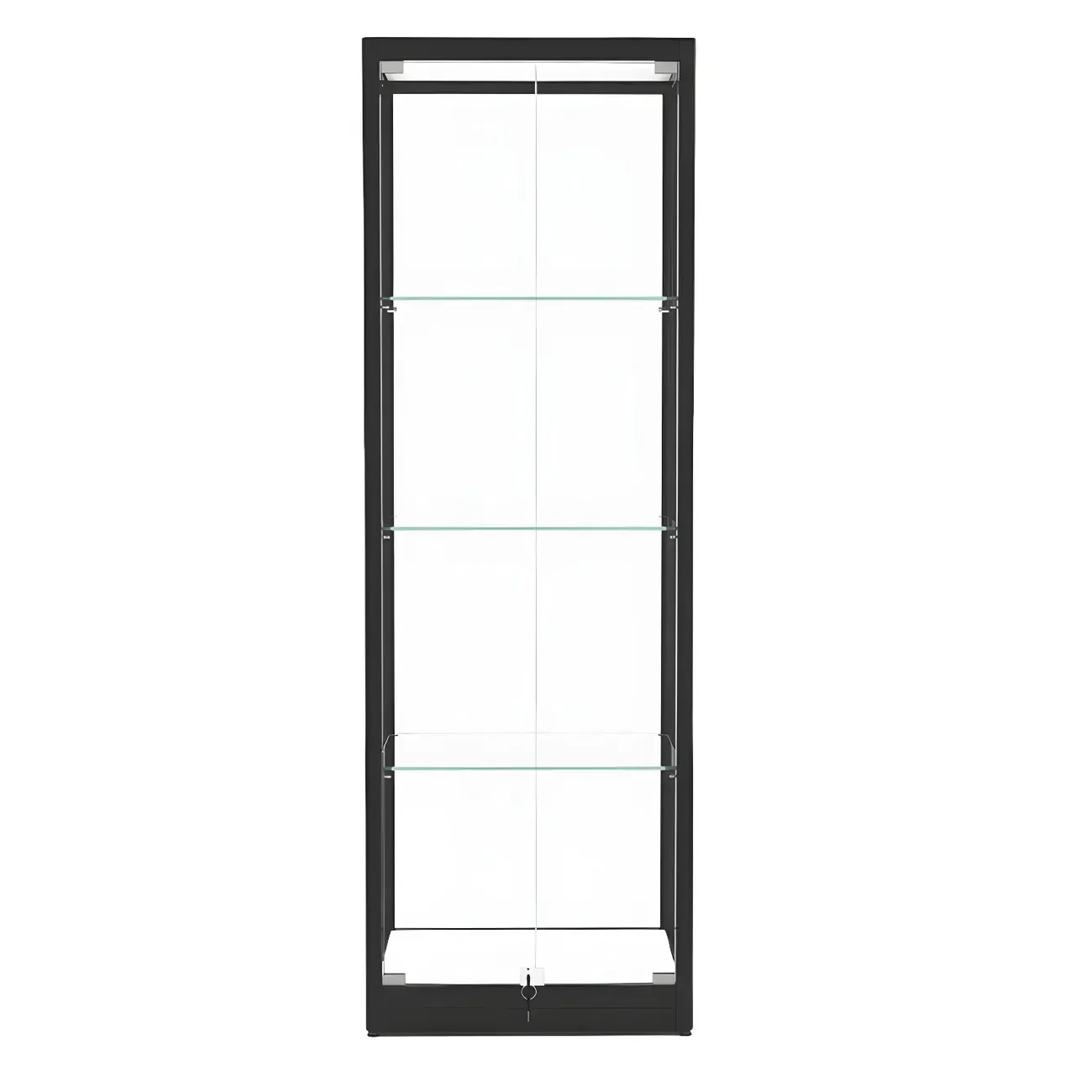 Modern Glass Black Curio Cabinet with Adjustable Shelves