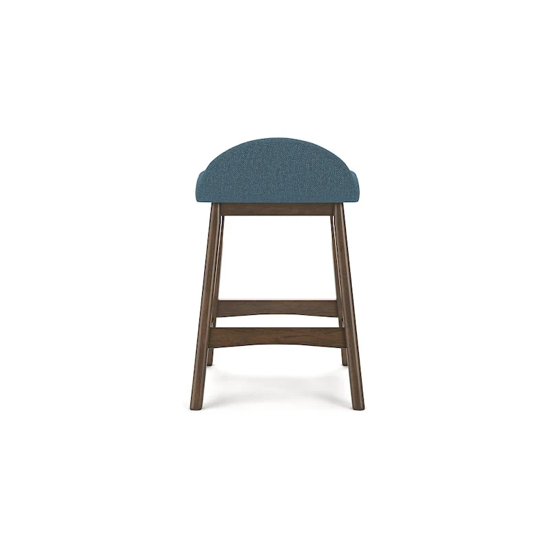 Counter Height Bar Stool, Set of 2, Mid-Century, Polyester, Foam Cushion, Hardwood Frame, Seats 2, Charcoal/Teal/Grey/Yellow