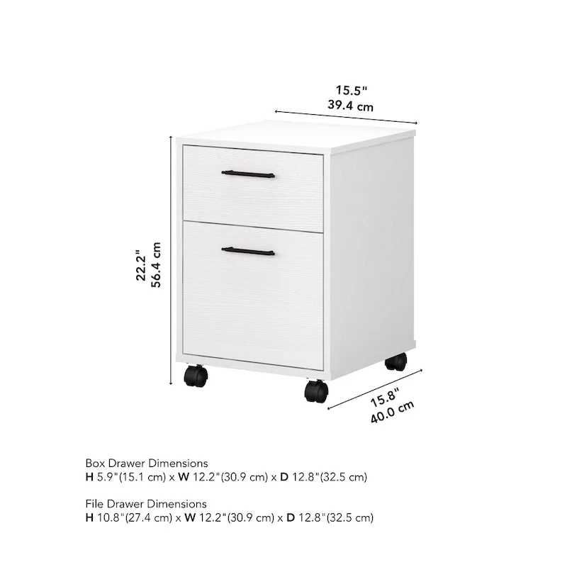 2 Drawer Mobile File Cabinet by