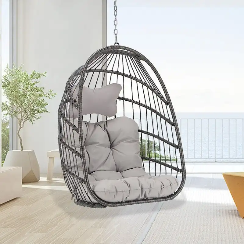 FINCATI Indoor Luxury Hanging Egg Chair Without Stand, 350 lbs Outdoor Egg Chair with No Stand, Egg Swing Chair Without Stand