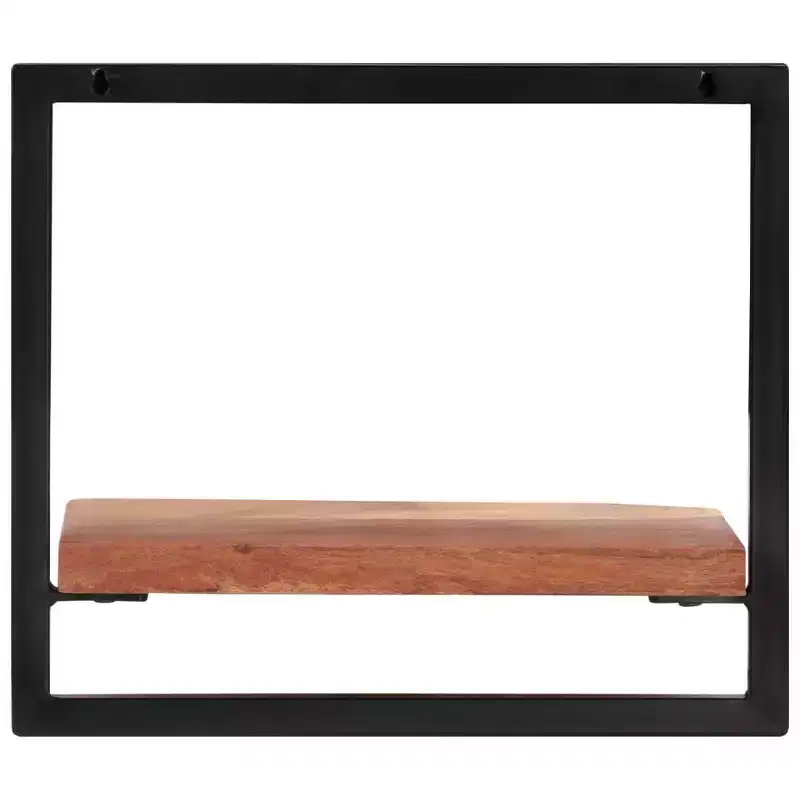 vidaXL Wall Shelf Set Set of 5 Acacia wood brown and black
