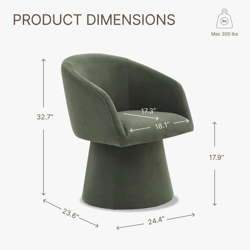 Evie Modern Upholstered Fabric Swivel Dining Chair