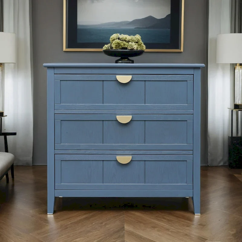 3 Drawer Cabinet, American Furniture,Suitable for bedroom, living room, study Blue