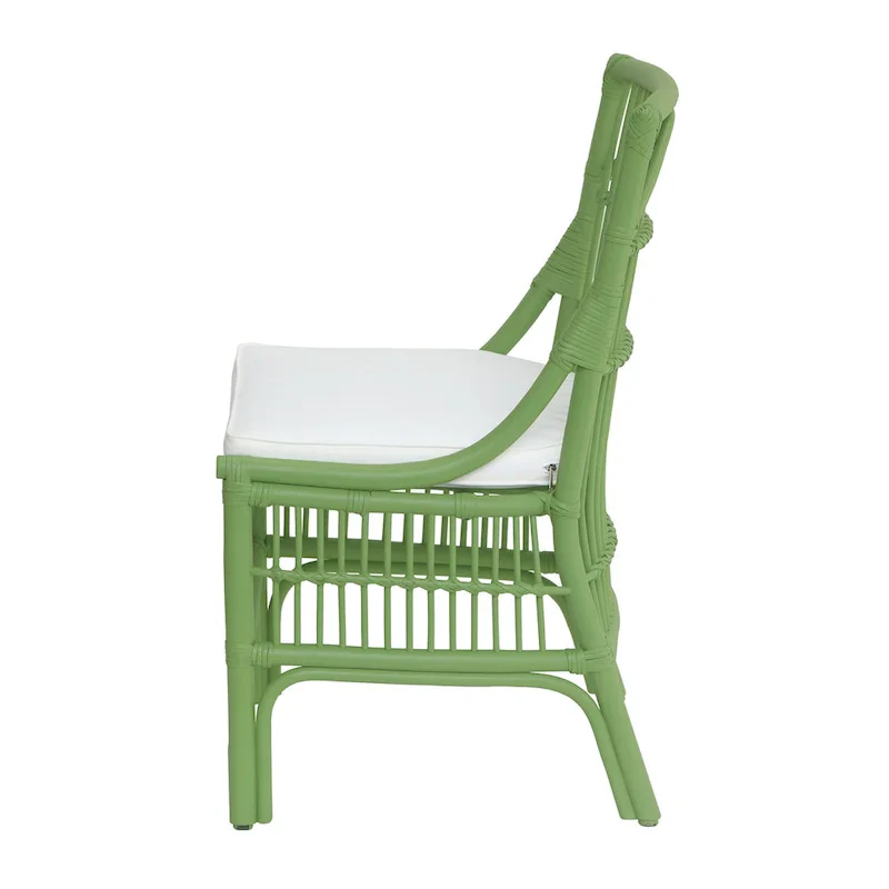 Rattan Slat Back Cushioned Dining Chairs, Set of Two by East at Main