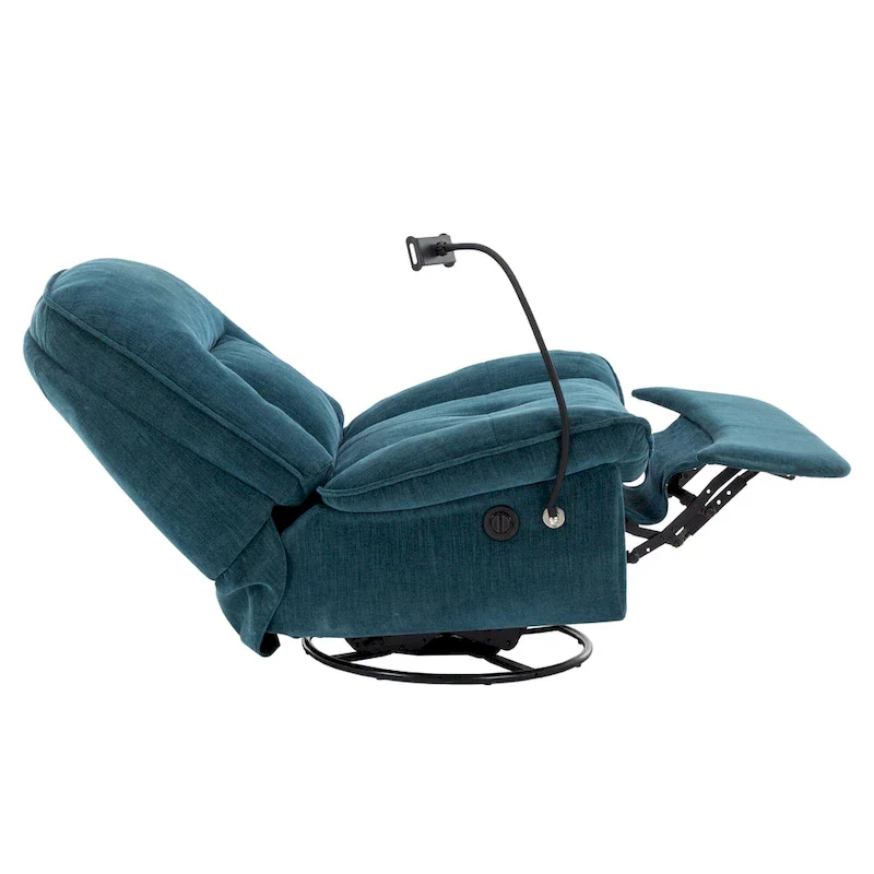 Adjustable Swivel Chenille Recliner with Phone Holder