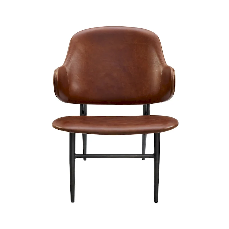 Art Leon Genuine Leather Accent Lounge Chair