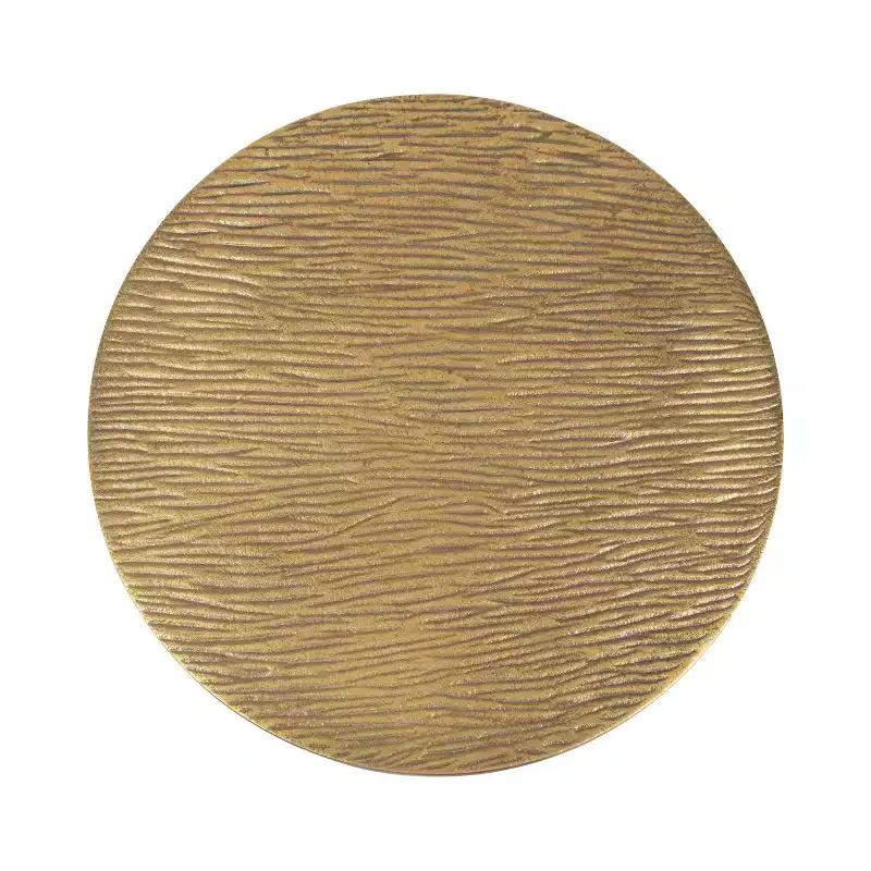 Black & Gold Round Metal Accent Side Table, 1-Person