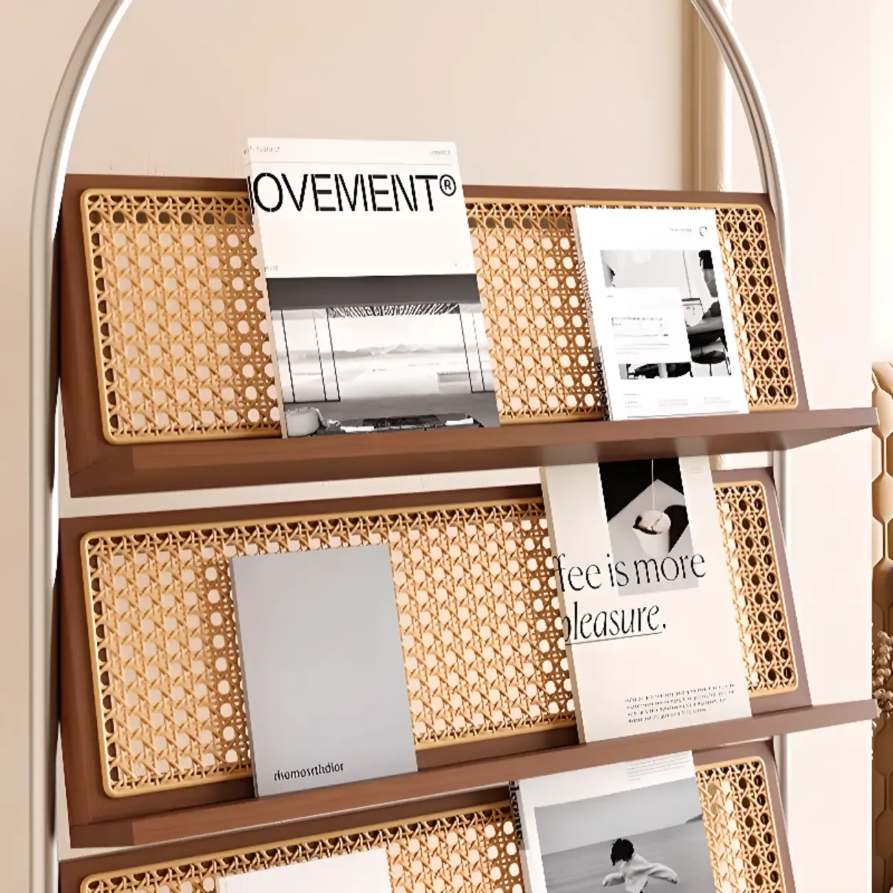 5-tier Modern Alloy Display Vertical Closed Back Bookcase