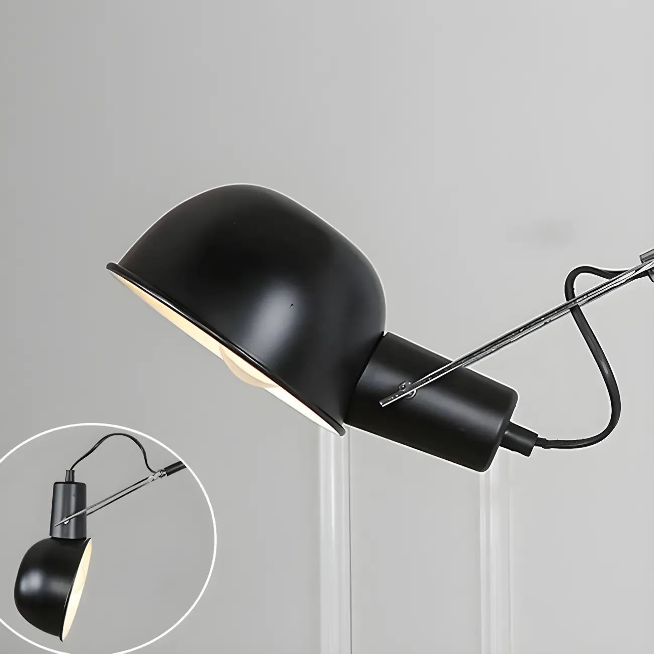 Geometric Metal Black Adjustable Swing Arm Wall Light