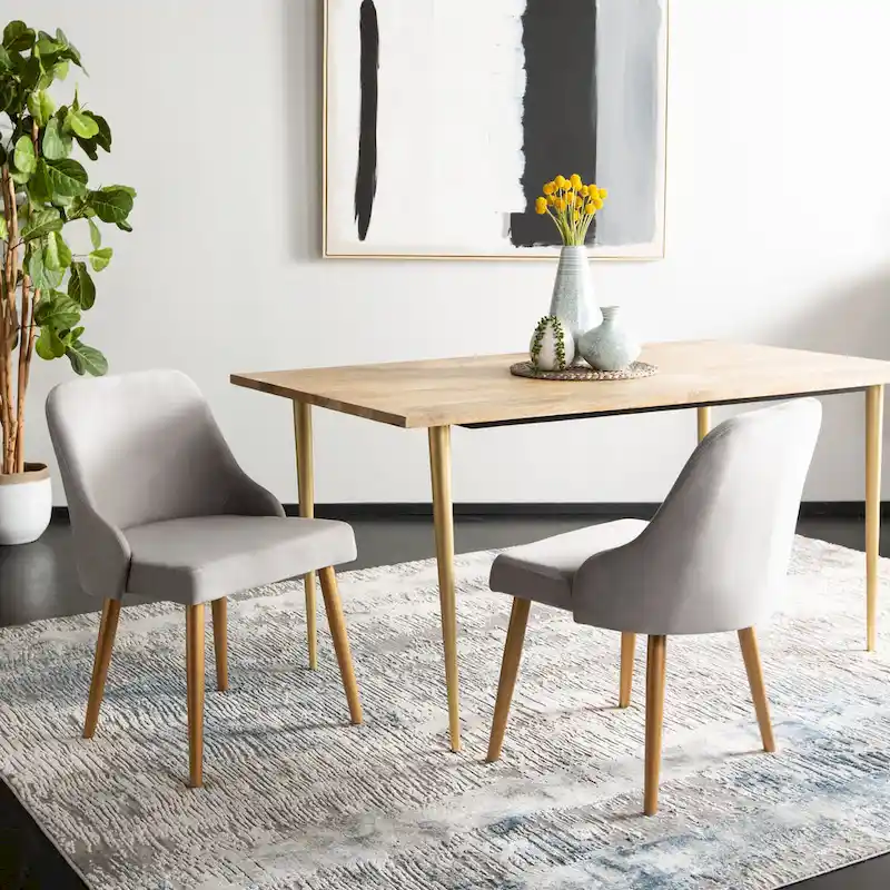 Nobie 18.3 Upholstered Dining Chair - Grey / Gold (Set of 2) - 21 x 22 x 31 - 21Wx22Dx31H
