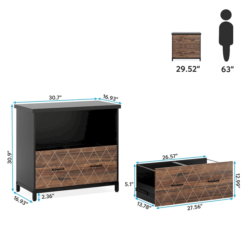 2-Drawer File Cabinet, Lateral Filing Cabinet, Office File Cabinet