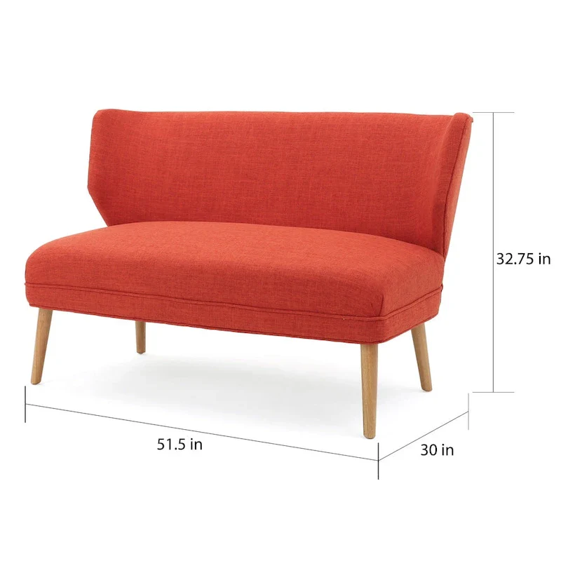 Desdemona Mid-Century Fabric Loveseat by