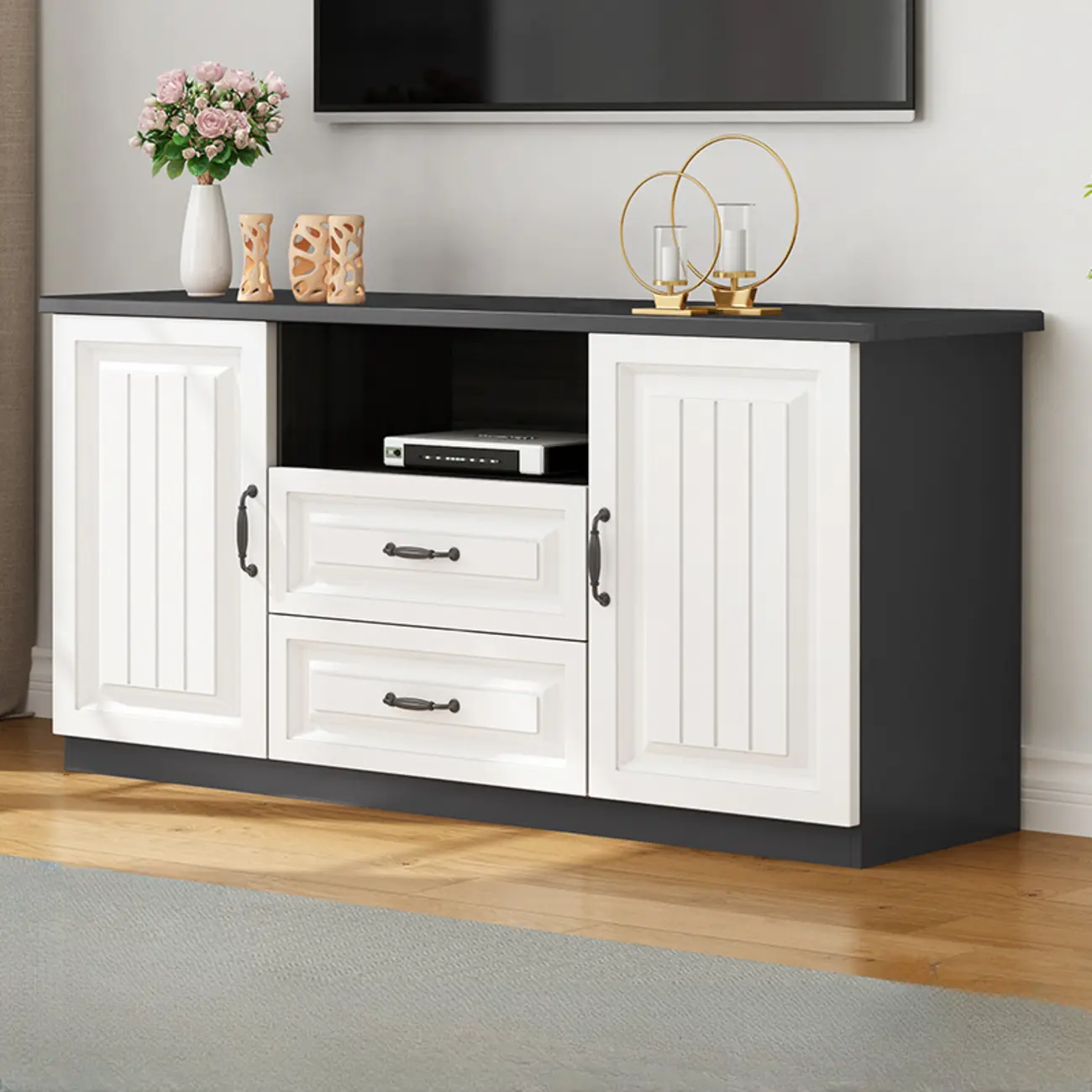 Minimalist Wooden TV Stand with Ample Storage for Home Use