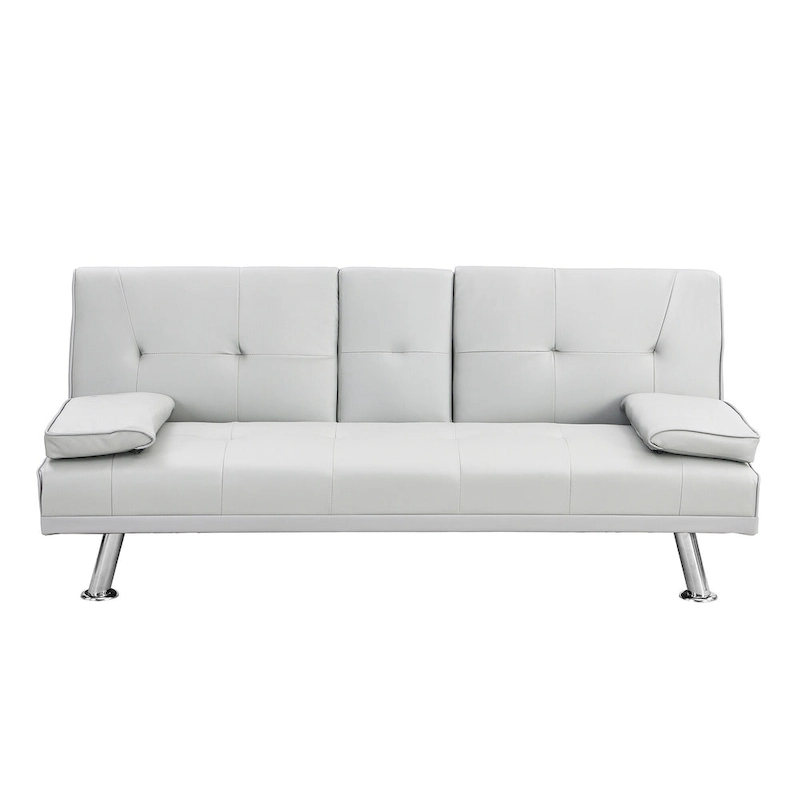 66.1 PVC Loveseat Sofa Bed with Wood Frame and Stainless Legs