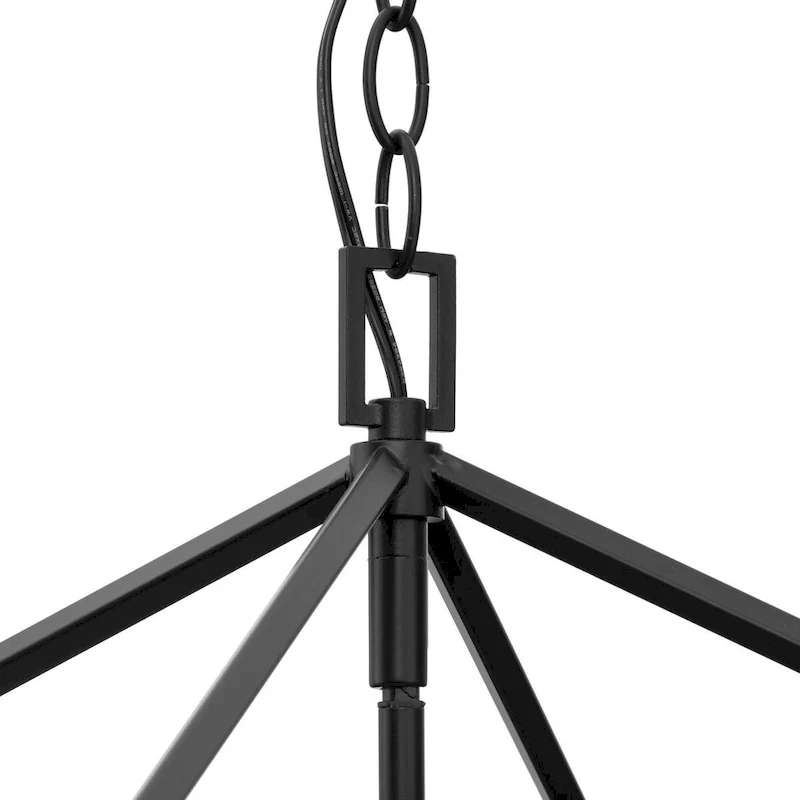 Hillcrest Collection Four-Light Matte Black Transitional Hall & Foyer Light - 13 in x 13 in x 22 in