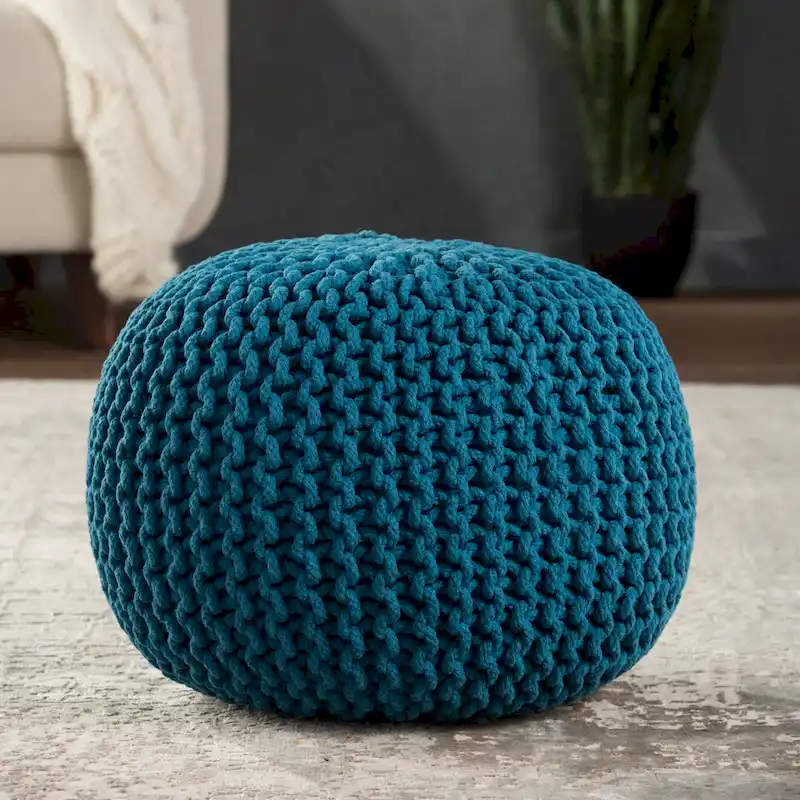 Spectrum Pouf Textured Round Pouf