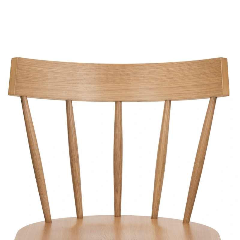 Poly & Bark Hava Dining Chair - Solid Oak Wood with Spindle-Back