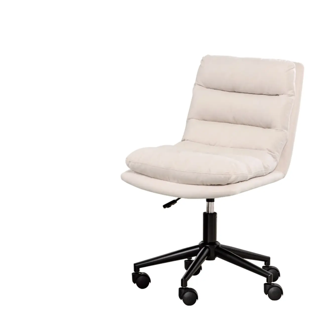 Casual Beige Leather Adjustable Office Chair