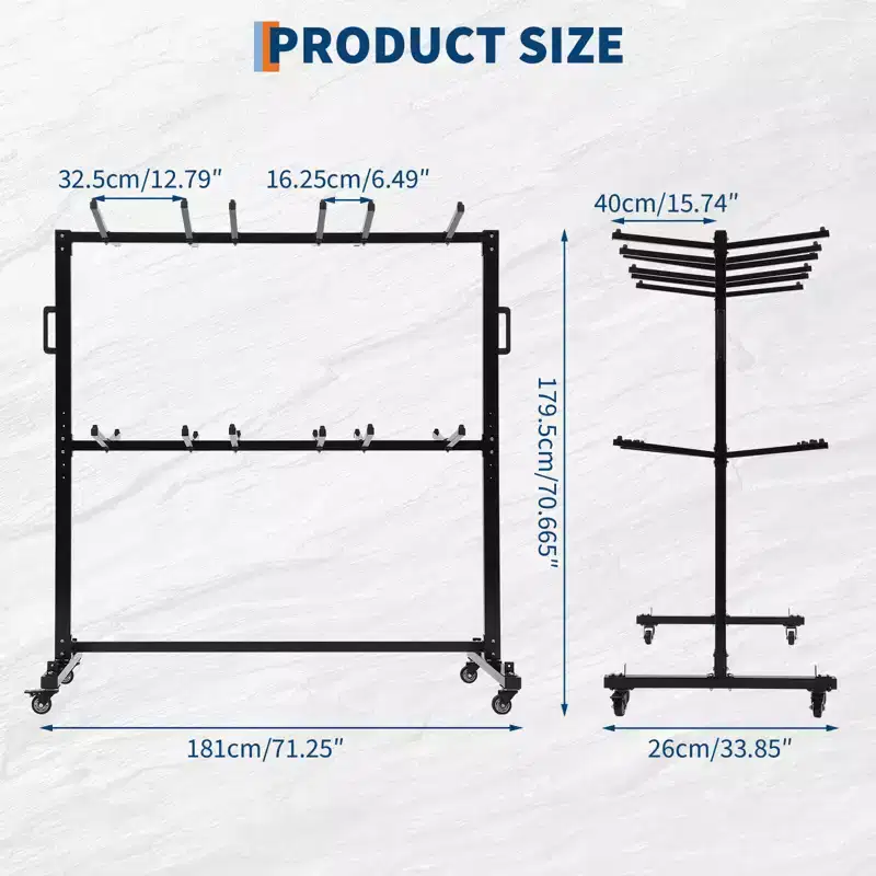 Folding Chair Rack, Heavy-Duty Folding Chair Rack and Table Cart