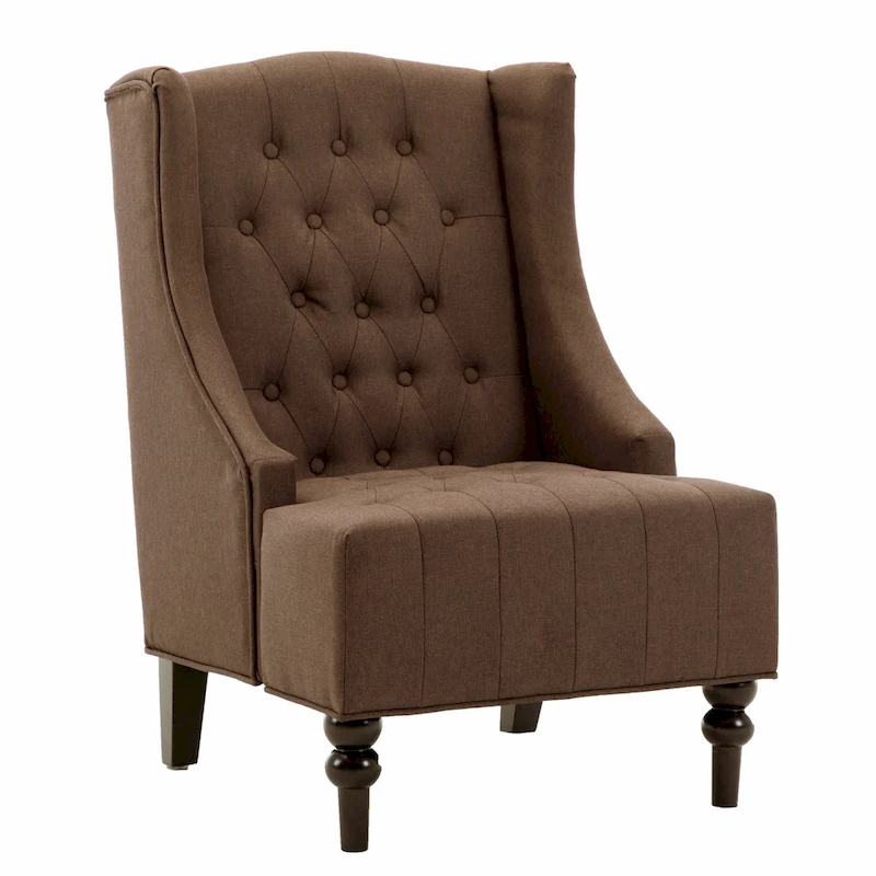 Wingback Chair with Solid Wood Frame, Mid-Century Modern Chair, Accent Chair Extra-Thick Backrest