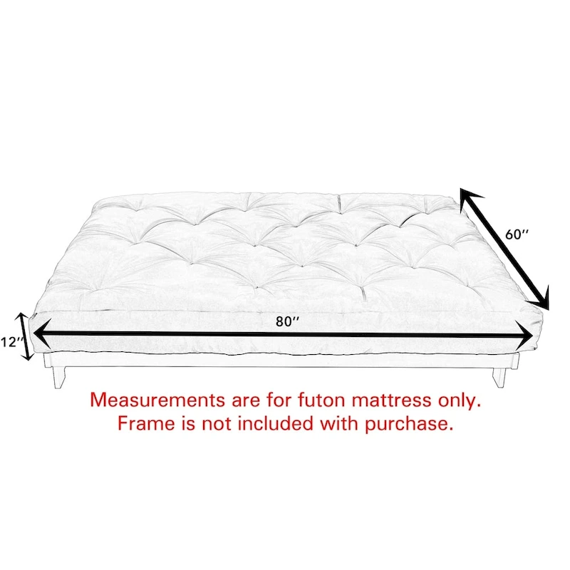 TruPedic 12-in. Queen Granite Grey Futon Mattress