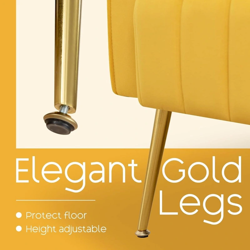 HOMYKA Accent Chair Upholstered Velvet Wingback Armchair with Pillows