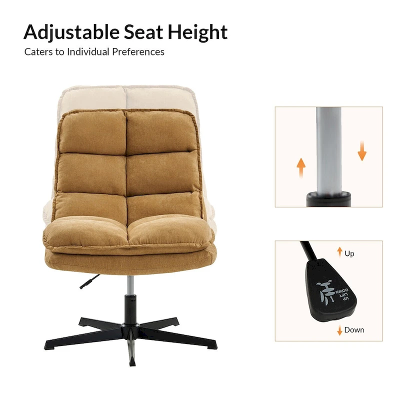 Joaquin Modern Armless 0ffice Chair Tufted 360Swivel With Upholstered by HULALA HOME