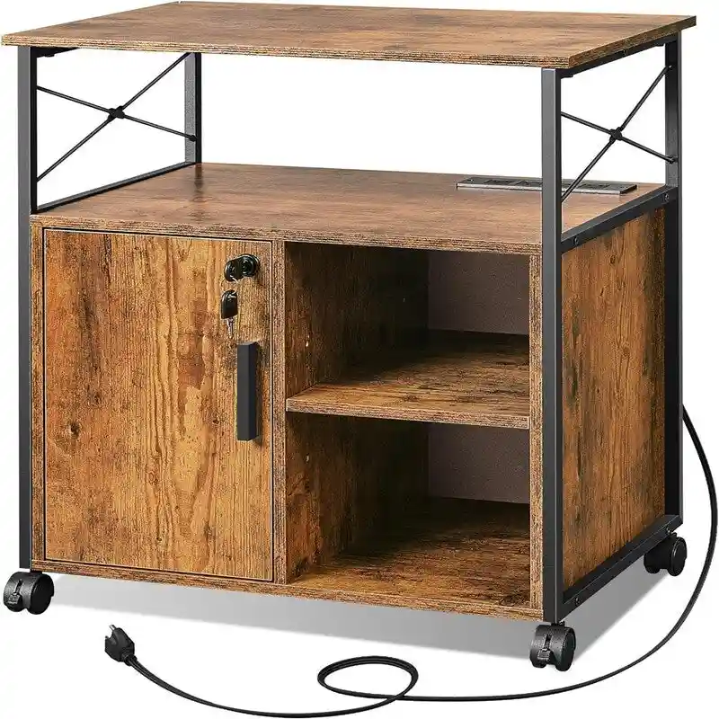 File Cabinet with Charging Station - 16.06D x 23.62W x 25.91H