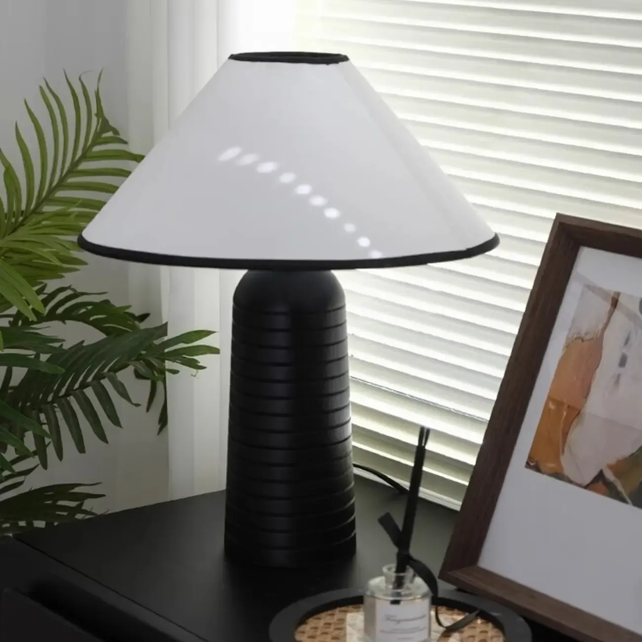 Wooden Cone Shade LED Desk Lamp, Modern Style