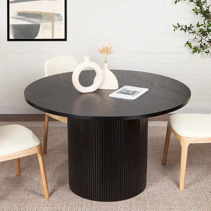 Round Fluted Pedestal Dining Table