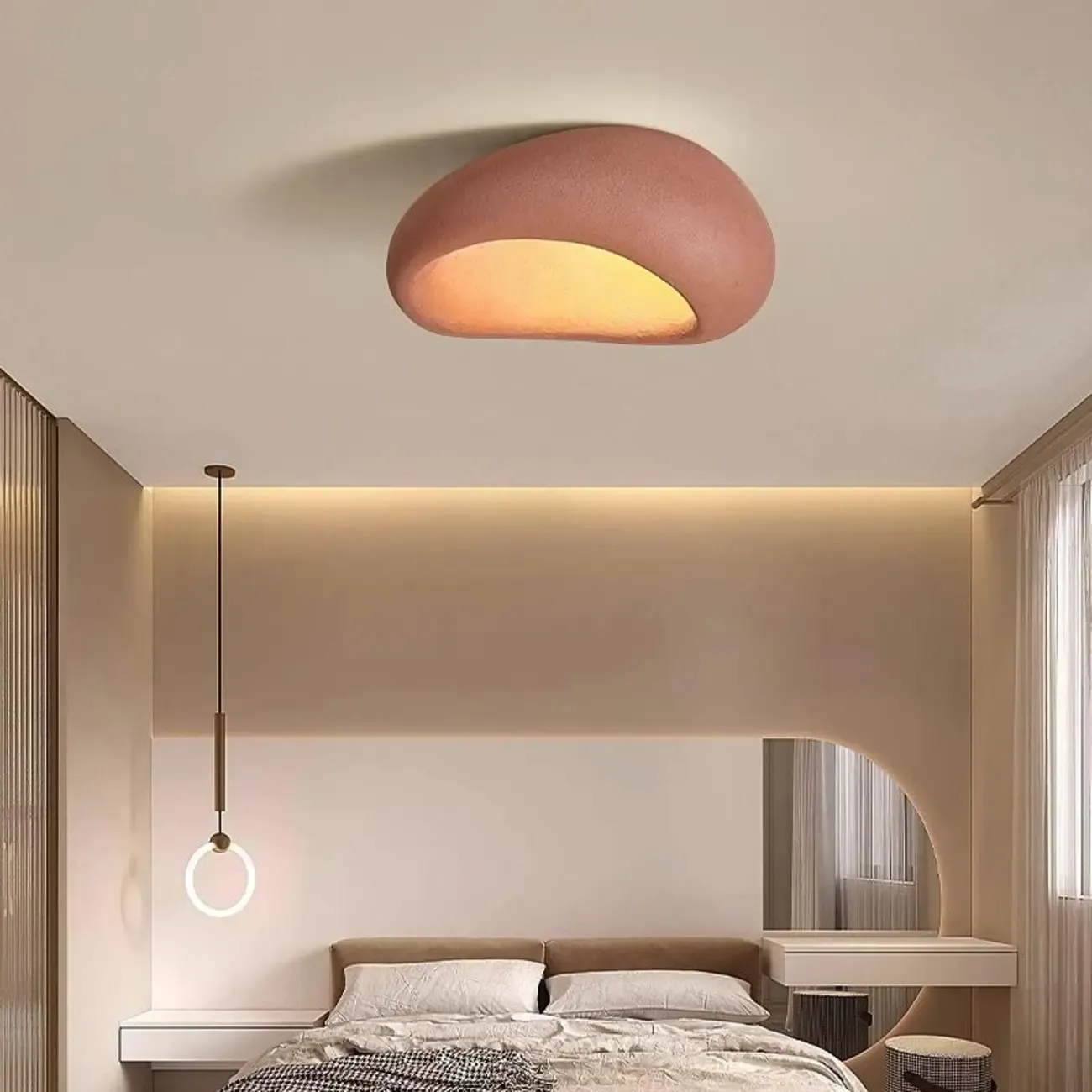 Nordic Stone-Shaped Plastic Flush Mount LED Ceiling Light