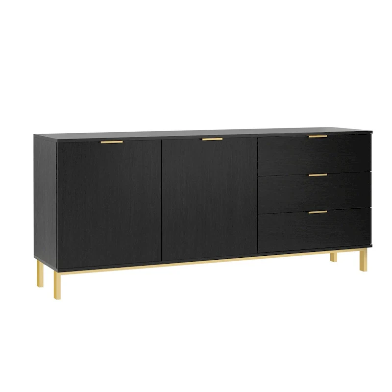 Timechee Buffet Sideboard Credenza Console with 3 Drawers