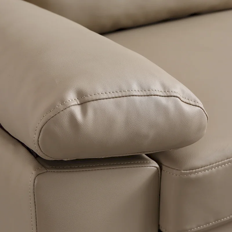 Reversible Chaise Sofa, Suede Fabric, Metal Legs, Spring Coils, Light Brown/Brown/Grey/Blue/Beige