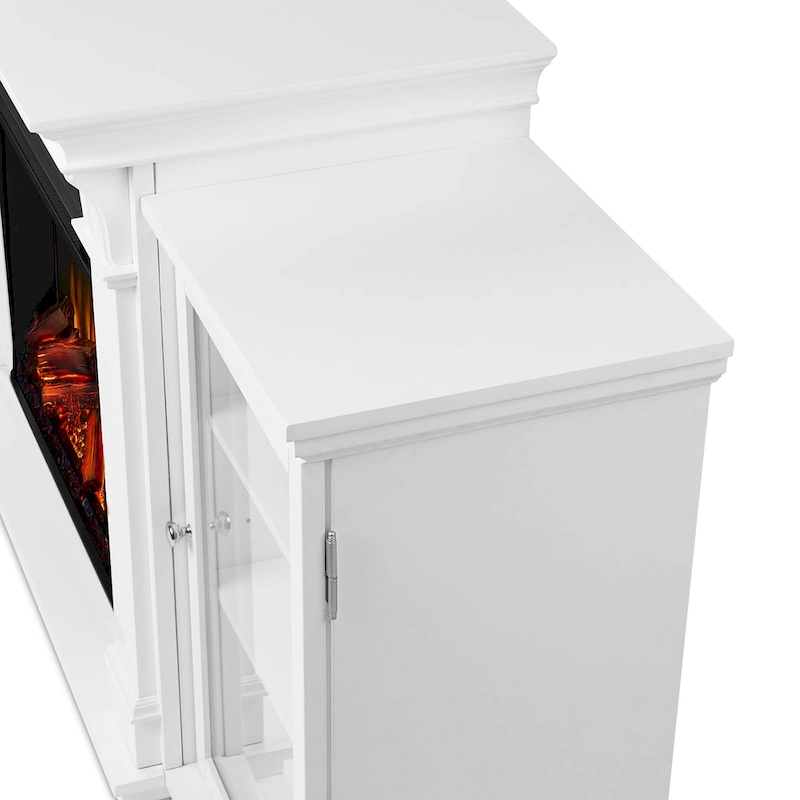 Calie 67  Electric TV Stand Fireplace in White by Real Flame