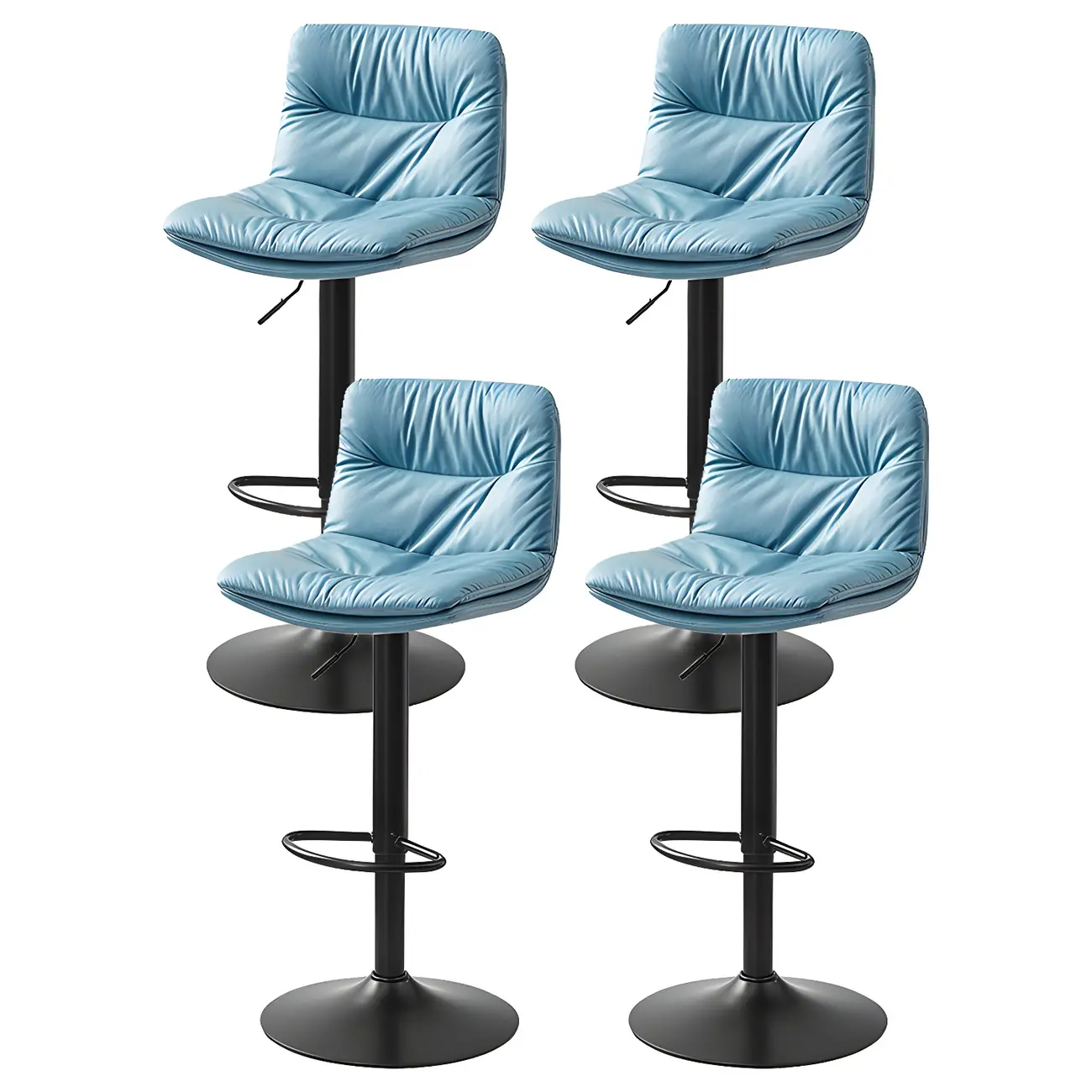 Modern Leather Saddle Swivel Adjustable Bar Stool