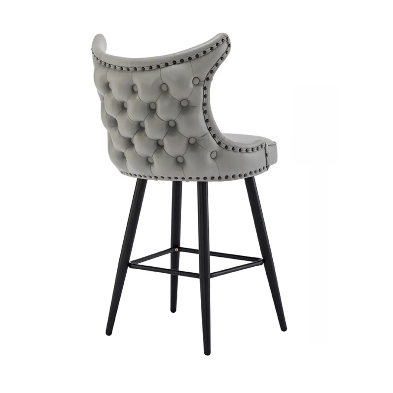 Tufted Four Legs Leather Wingback Counter Bar Stools