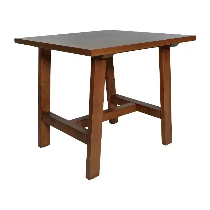 Solid Wood Farmhouse Trestle End Table