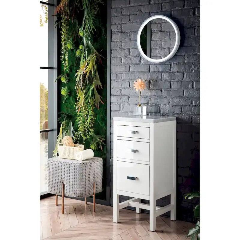15 Base Cabinet w/ Drawers, Glossy White