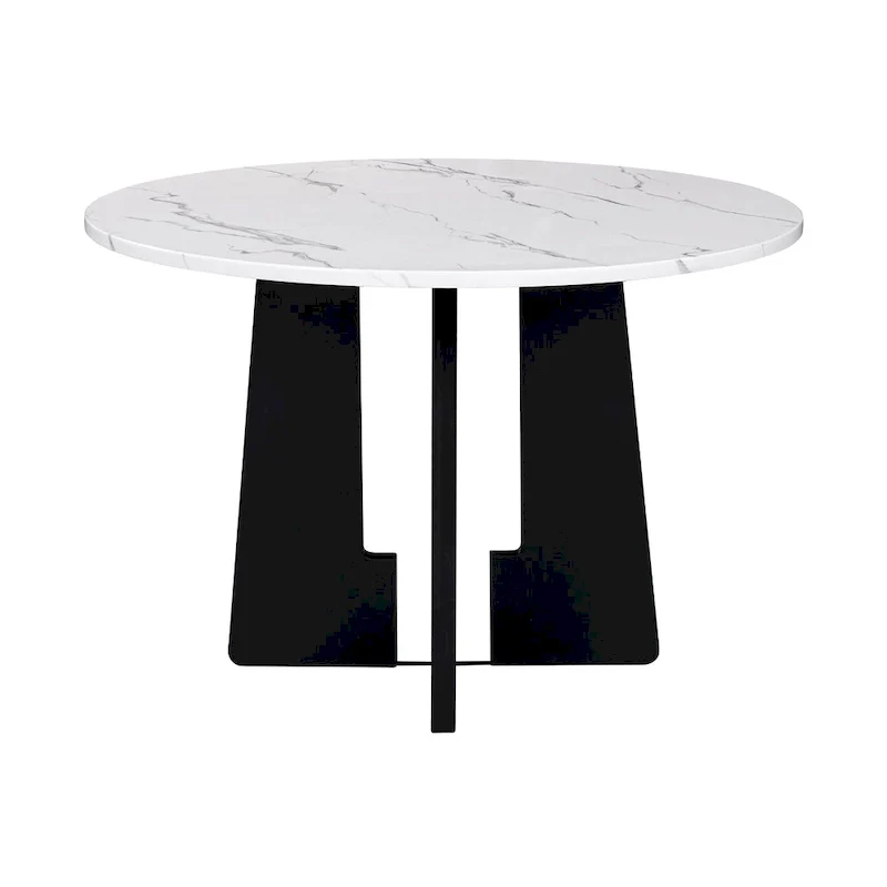 5 Piece Kitchen Table and Chairs Set, 4 People Round Dining Table Set, 4 Upholstered Chairs with Rubber Wood Legs