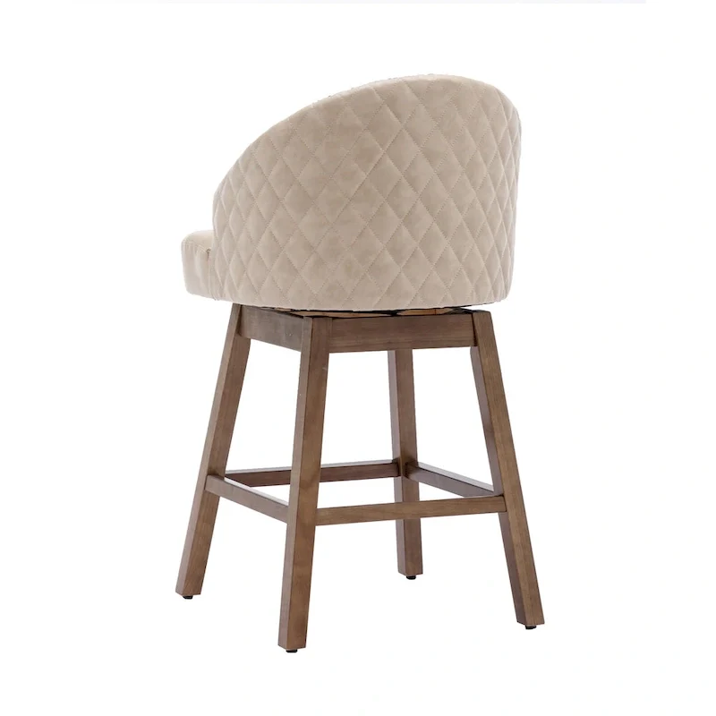 360 Degree Swivel Counter Height Bar Stools with Footrest Set of 2