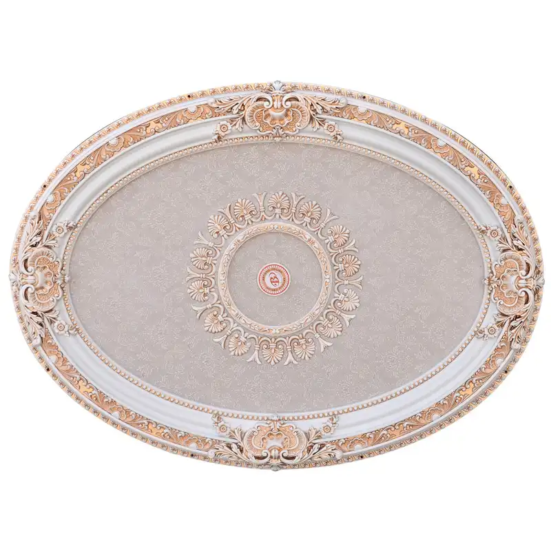 Golden Rocaille Oval Chandelier Ceiling Medallion