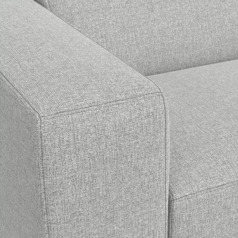 WyndenHall Biggs Right Sectional and Ottoman Pale Gray