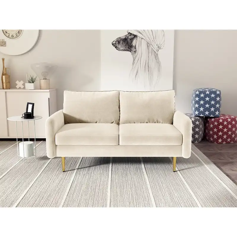 58 Velvet Square Arm Loveseat