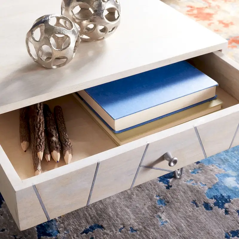 SAFAVIEH Nilgun 1-Drawer 1-Shelf Living Room Coffee Table - 43 W x 21.6 L x 16 H - 43Wx22Dx16H