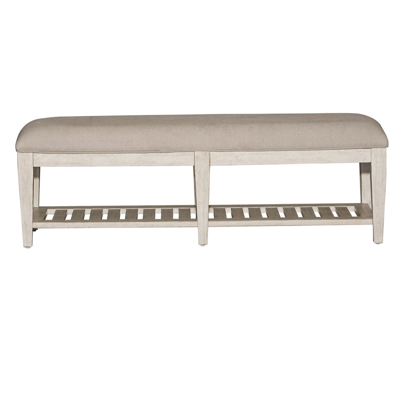 Heartland Antique White Tobacco Bed Bench