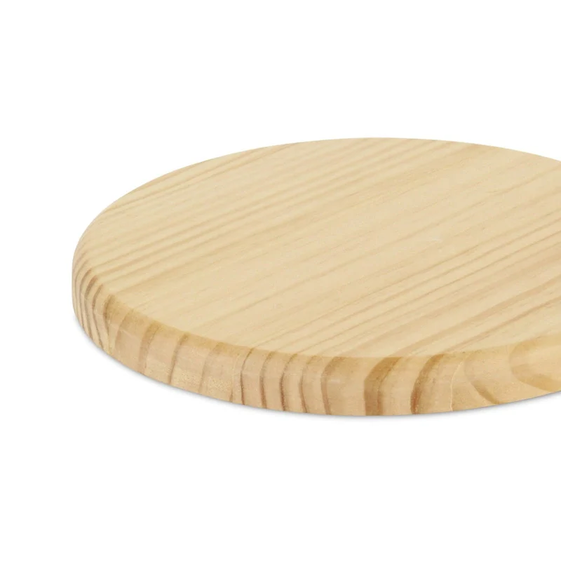 Kishen Ridge Round Natural Wood Glossy Tray
