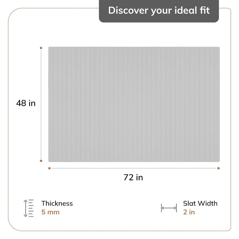 Jani Eco Bamboo Standard Rectangular Natural Chair Mat - (72 x 48), Eco-Friendly Chair Mat
