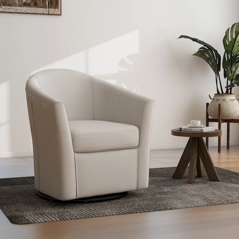 Swivel Accent Chair with Metal Base - 30.7W x 29.9H x 27.5D